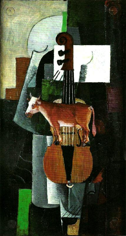 Kazimir Malevich cow and violin Sweden oil painting art